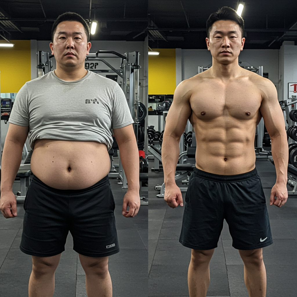 Transformation client Daniel lifting weights