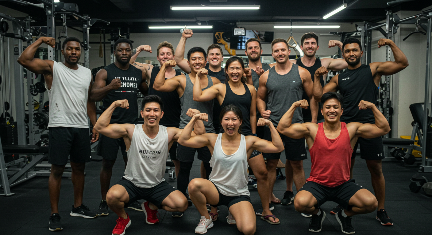 Coach supporting a client during training